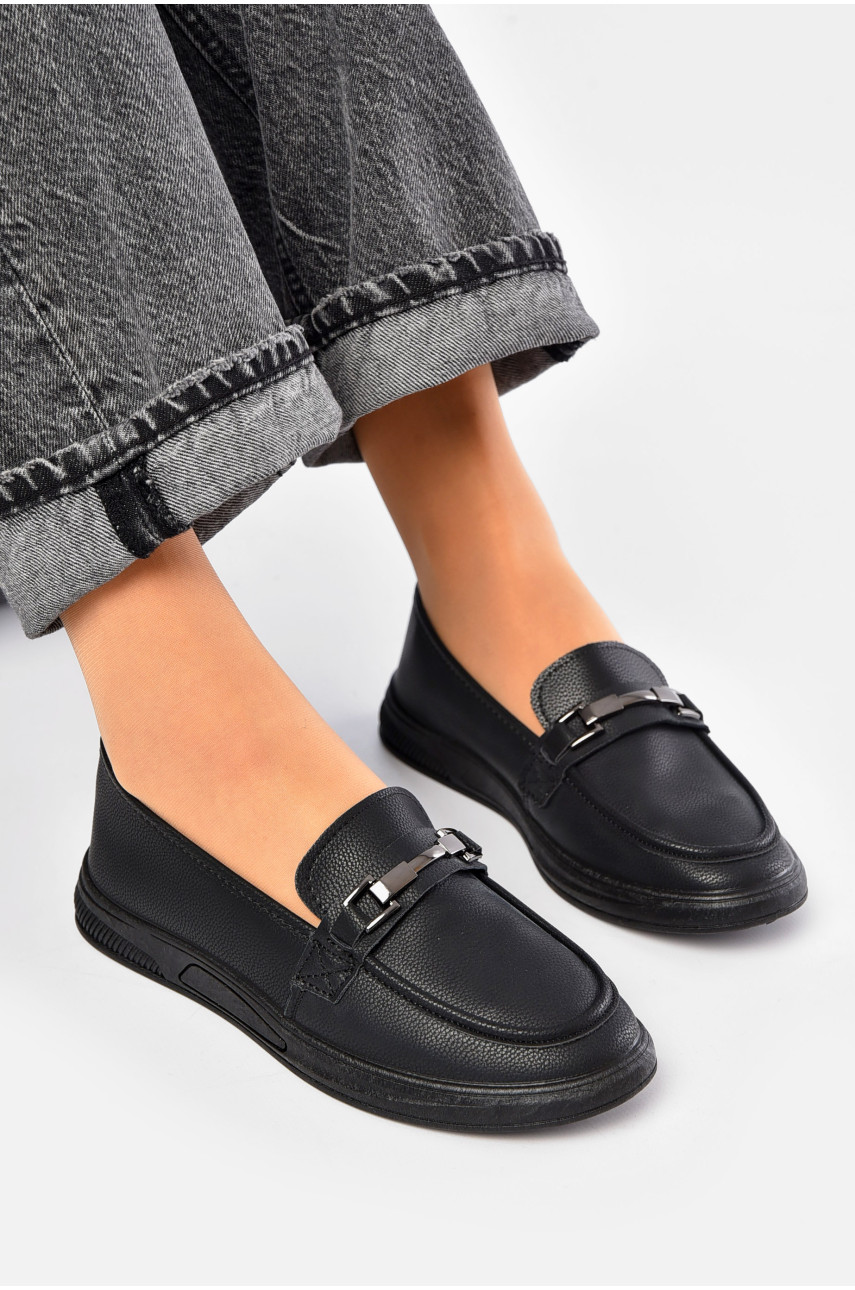 Туфлі-лофери жіночі чорного кольору 0119-2 189821