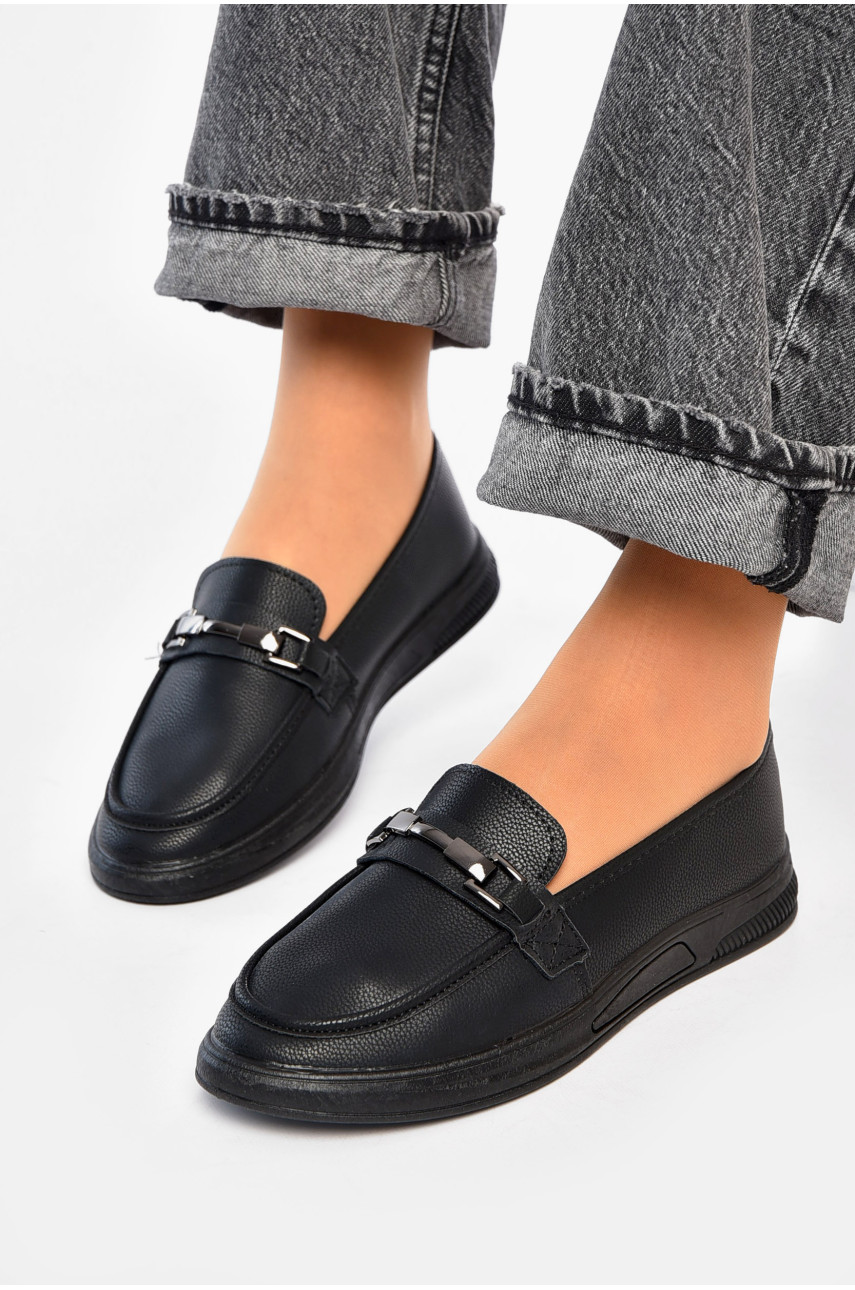 Туфлі-лофери жіночі чорного кольору 0119-2 189821