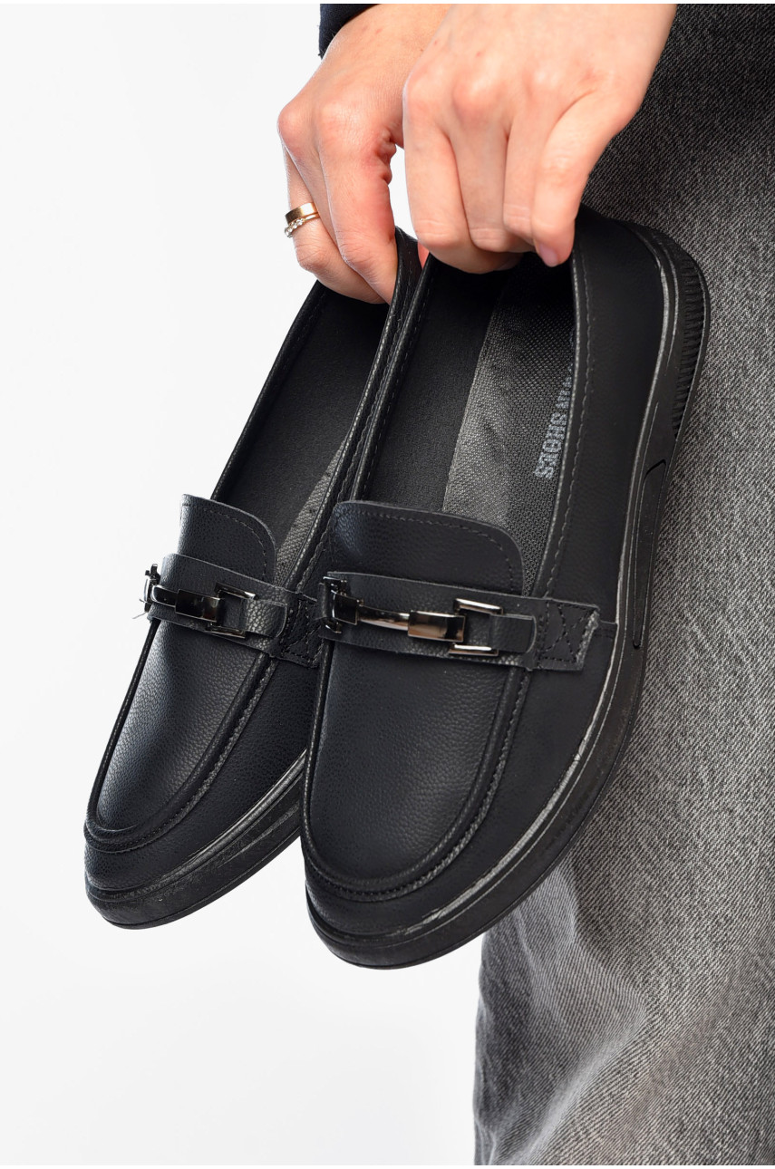 Туфлі-лофери жіночі чорного кольору 0119-2 189821