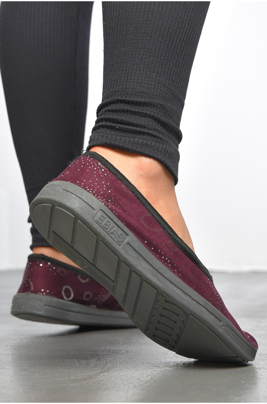 Капці жіночі бордового кольору Ебіас блиск 189822