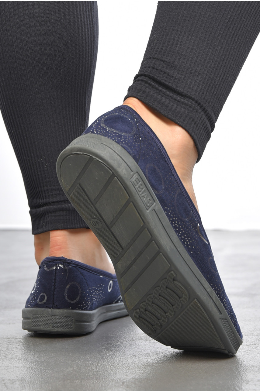 Капці жіночі темно-синього кольору Ебіас блиск 189825