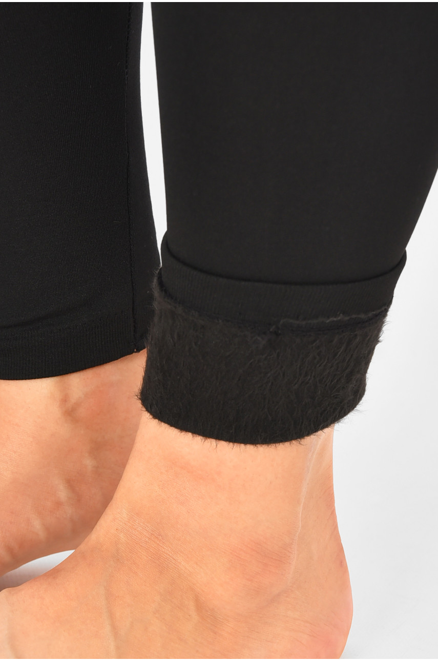 Лосины женские на искусственном меху черного цвета 2006-2 189831