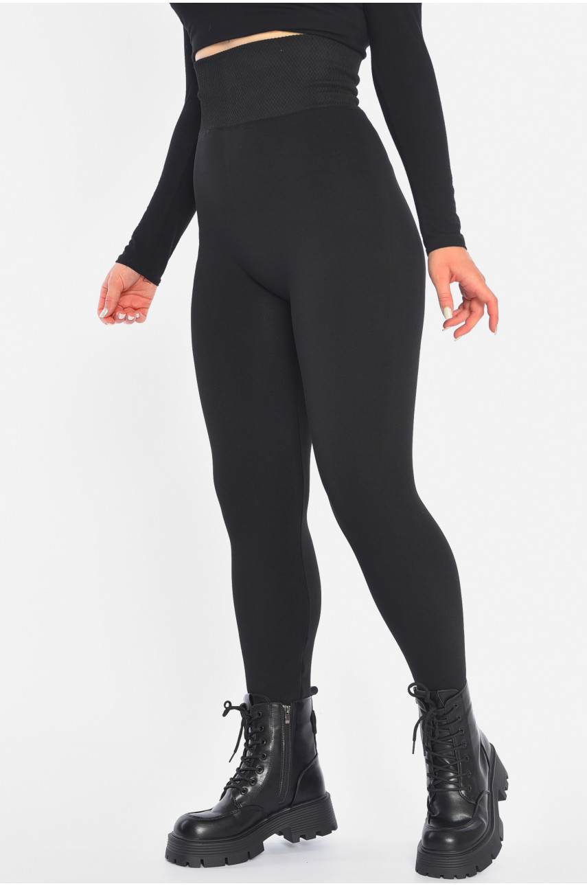 Лосины женские на искусственном меху черного цвета 2005-1 189833