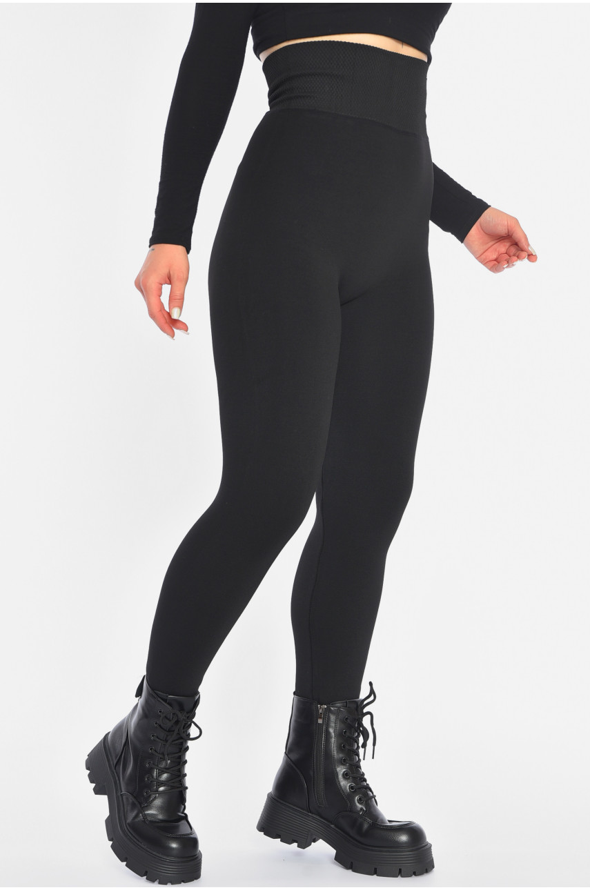 Лосины женские на искусственном меху черного цвета 2005-1 189833