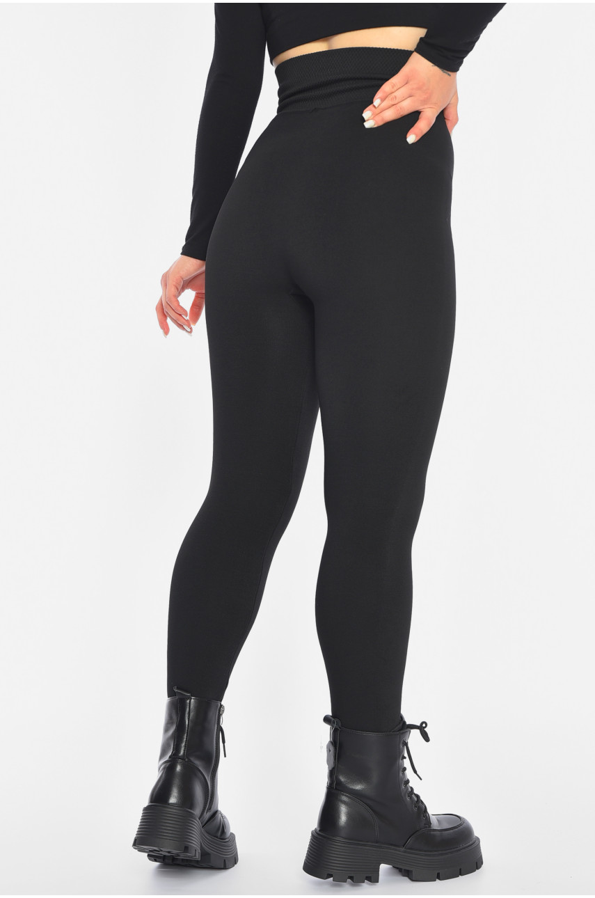 Лосины женские на искусственном меху черного цвета 2005-1 189833 Лосины женские на искусственном меху черного цвета 2005-1 189833