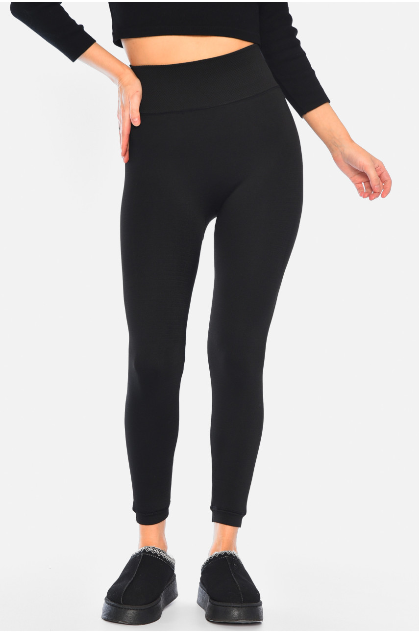 Лосины женские на искусственном меху черного цвета 2010 189834