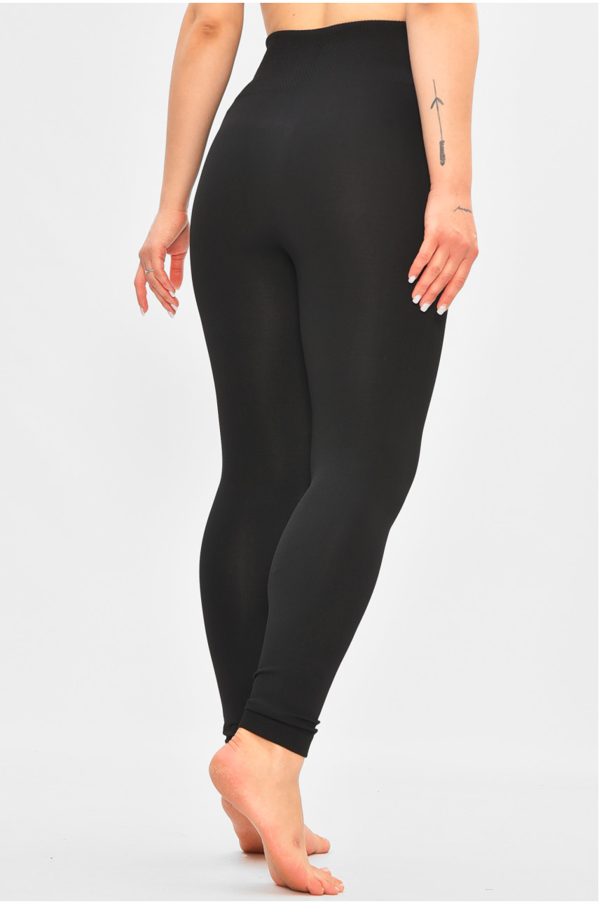 Лосины женские на искусственном меху черного цвета 2006 189839