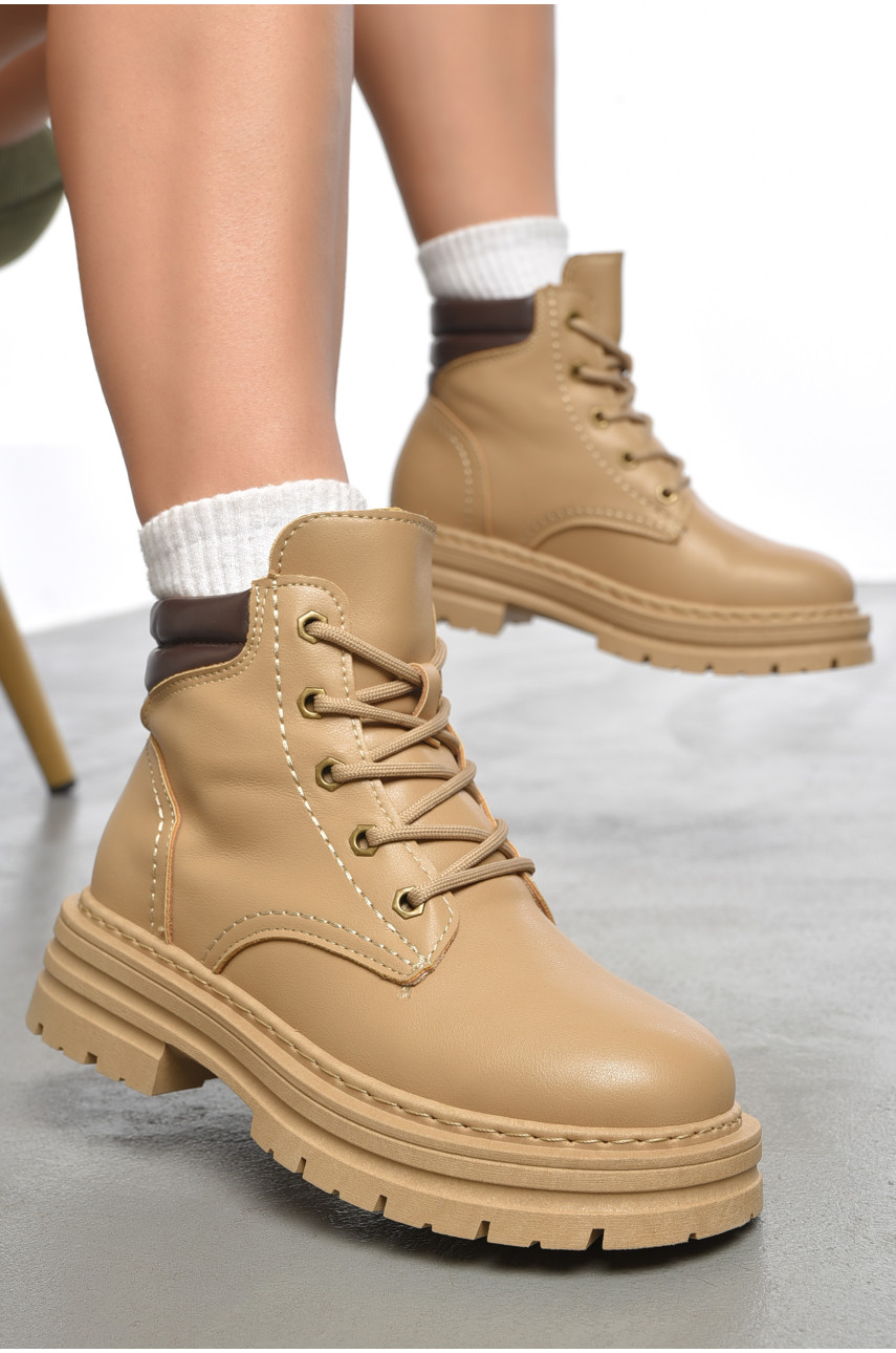 Ботинки женские демисезонные бежевого цвета 2290 189841