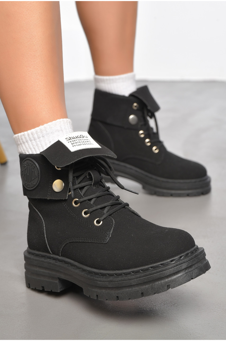 Ботинки женские демисезонные черного цвета 189843