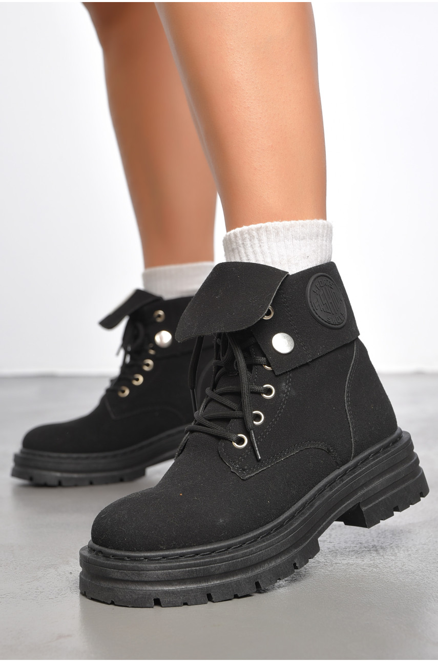 Ботинки женские демисезонные черного цвета 189843