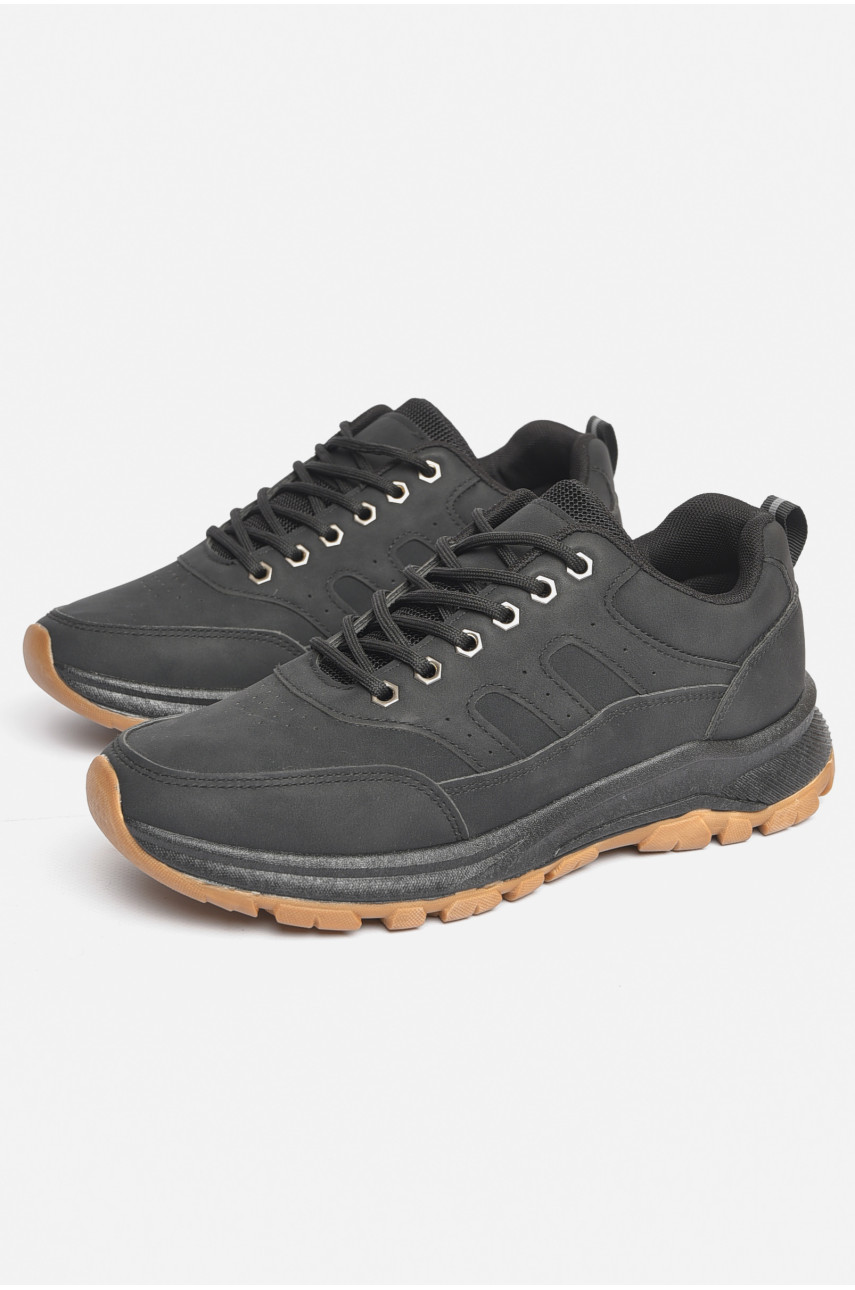 Кроссовки мужские черного цвета на шнуровке 10620-1 189845