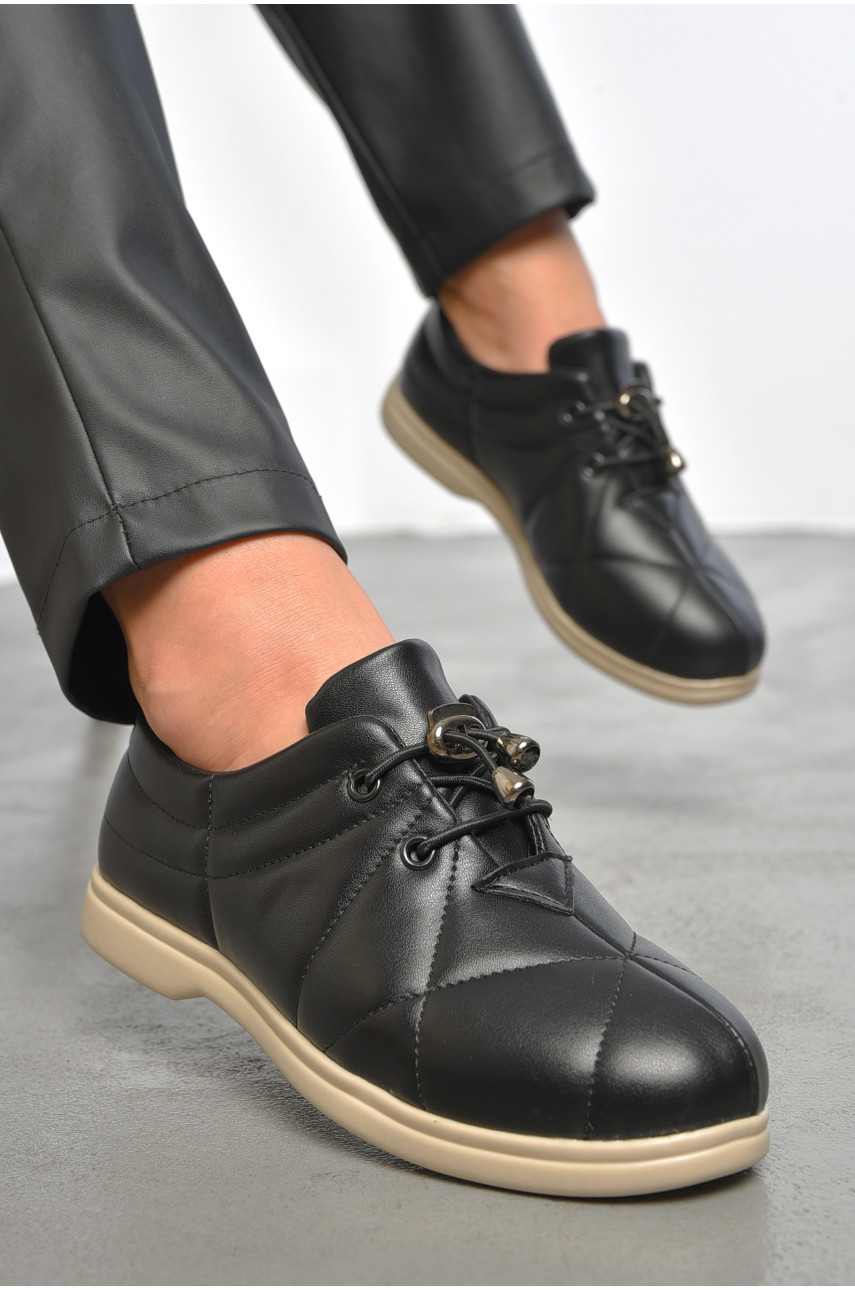 Туфлі жіночі чорного кольору на шнурівці 170-1 189866