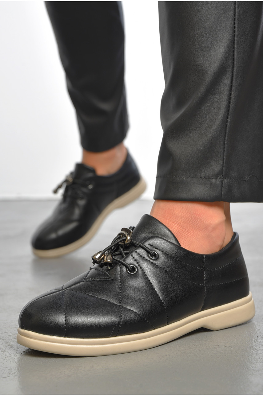 Туфлі жіночі чорного кольору на шнурівці 170-1 189866