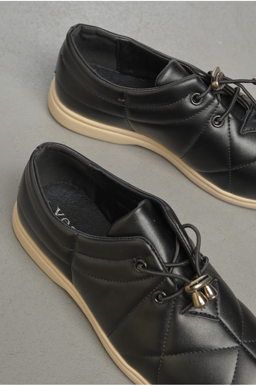 Туфлі жіночі чорного кольору на шнурівці 170-1 189866
