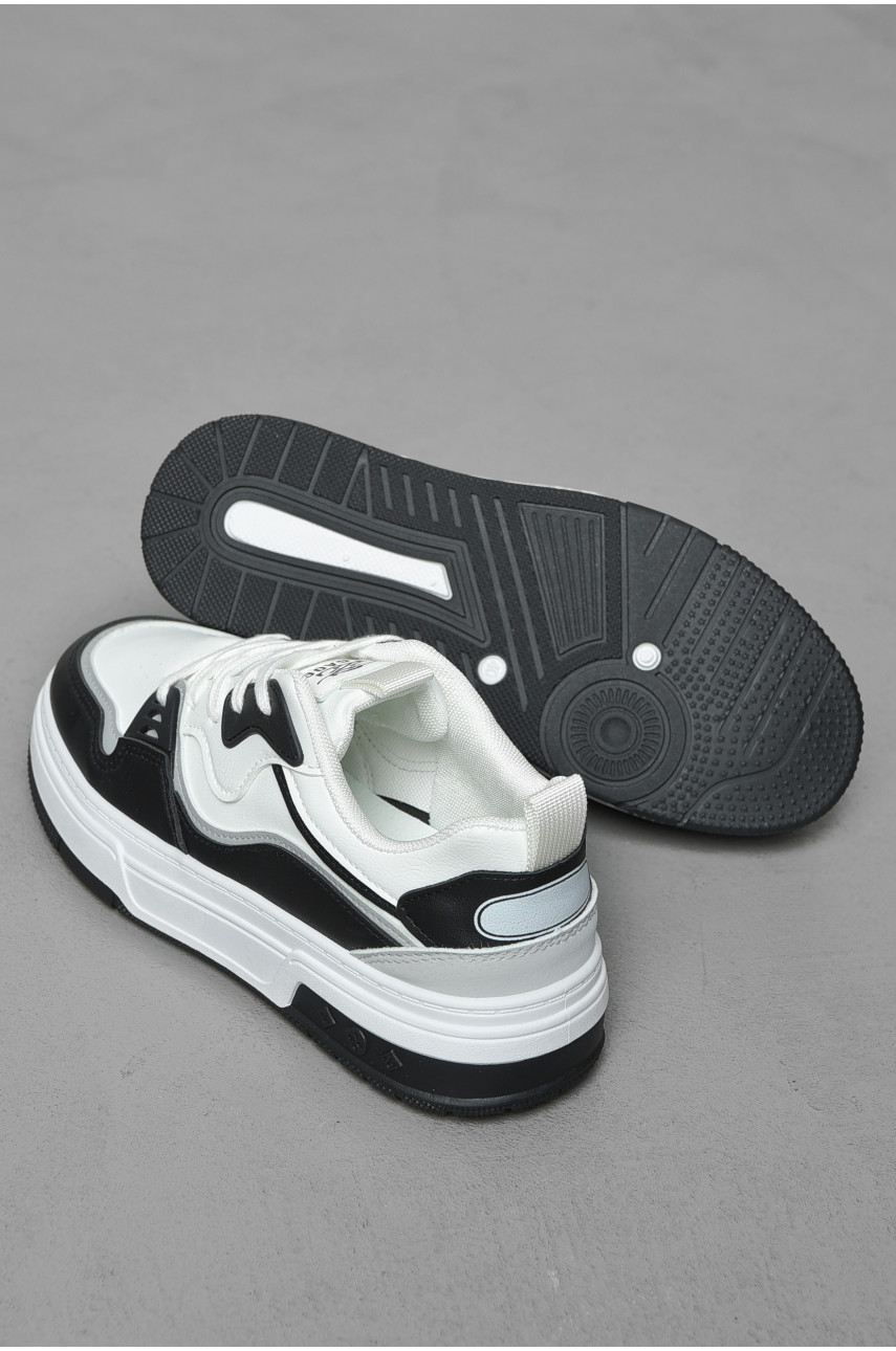 Кросівки чоловічі чорно-білого кольору на шнурівці 36-1 189894