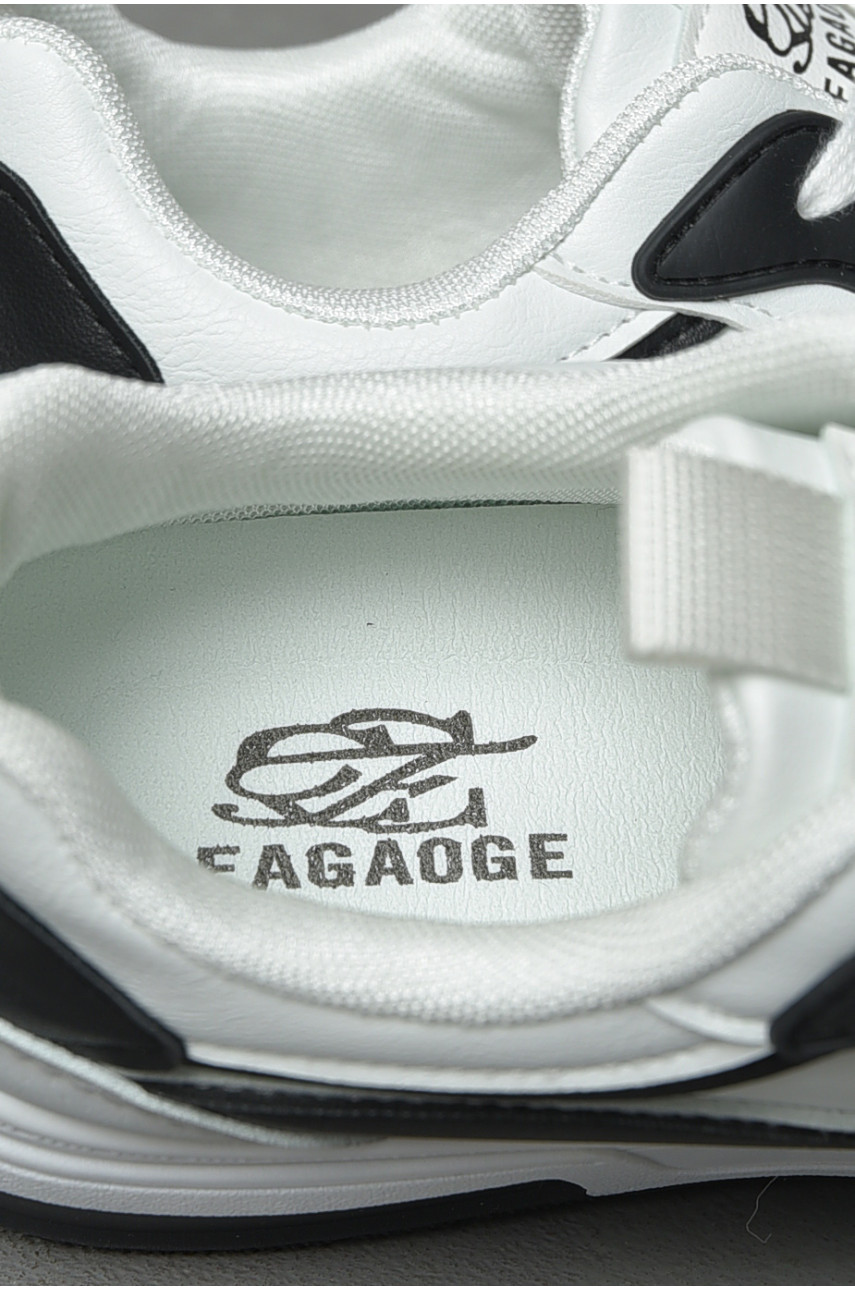 Кросівки чоловічі чорно-білого кольору на шнурівці 36-1 189894