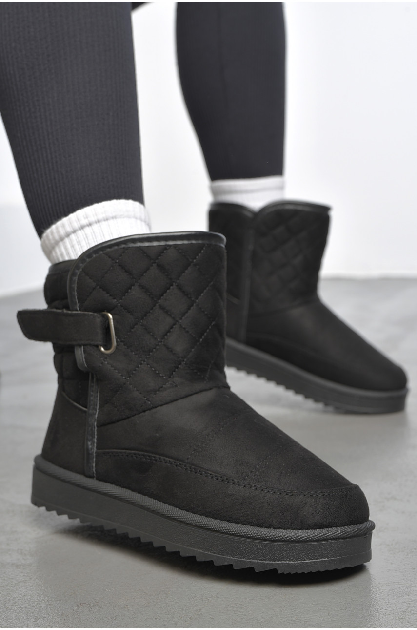 Угги женские на меху черного цвета Д22 189916