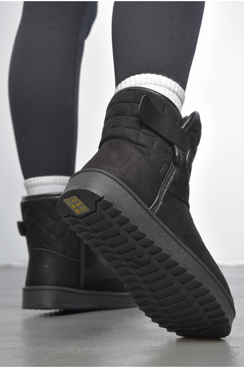 Угги женские на меху черного цвета Д22 189916