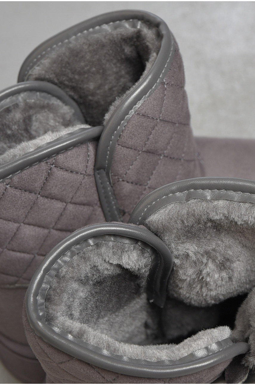Угги женские на меху темно-серого цвета Д23 189920