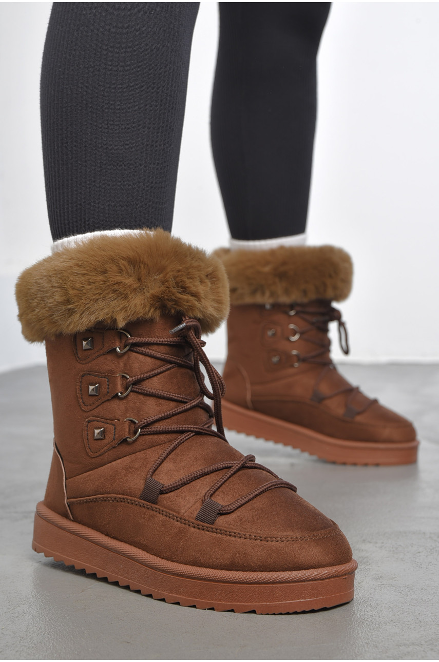 Угги женские на меху коричневого цвета д26 189922