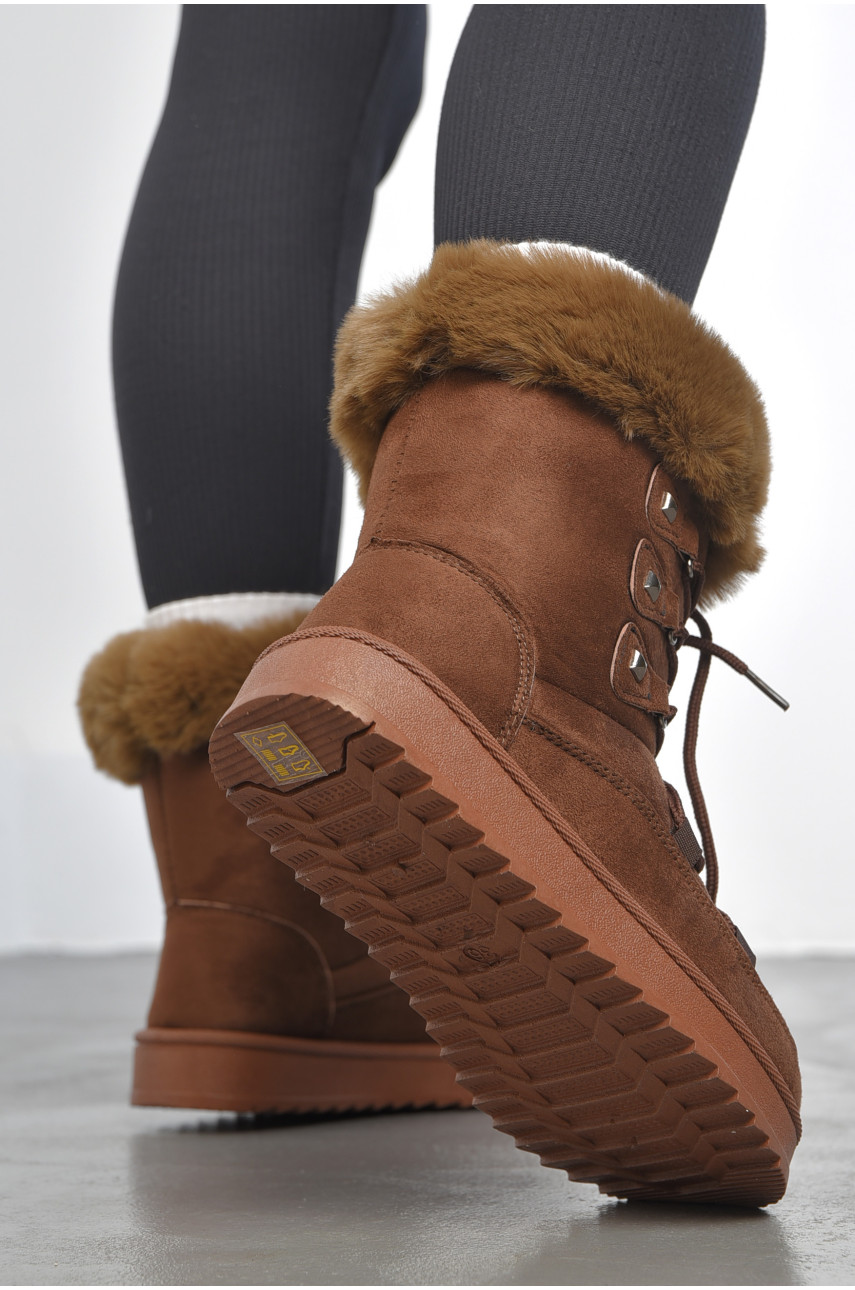 Угги женские на меху коричневого цвета д26 189922