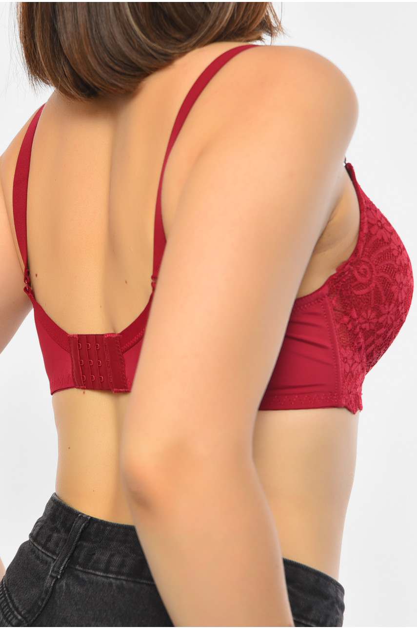 Бюстгальтер женский бордового цвета чашка D 50003-2 189944