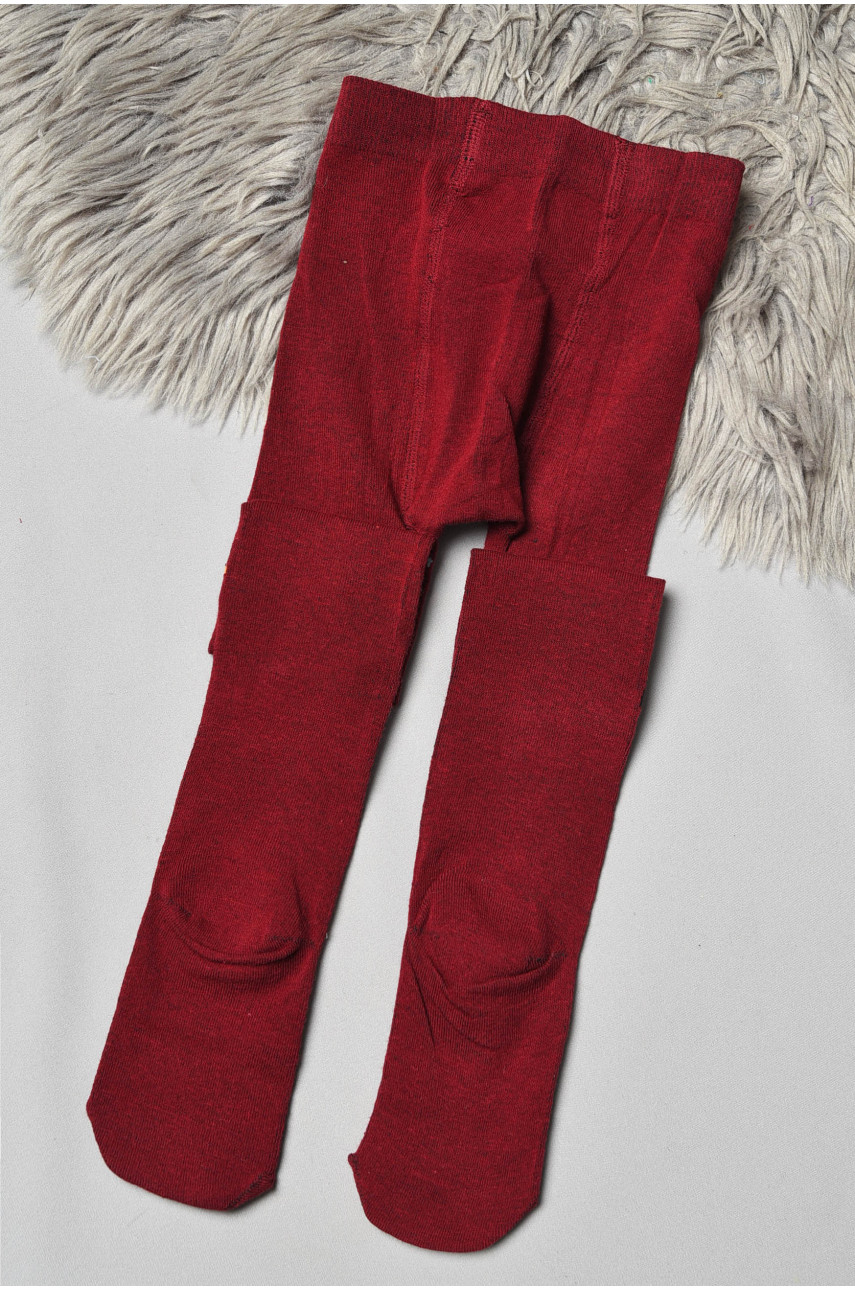 Колготи дитячі з малюнком для дівчинки бордового кольору FCK16 189949