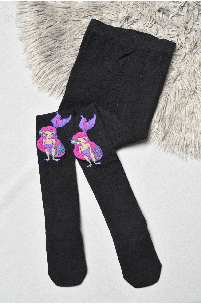 Колготи дитячі з малюнком для дівчинки чорного кольору FCK16 189950