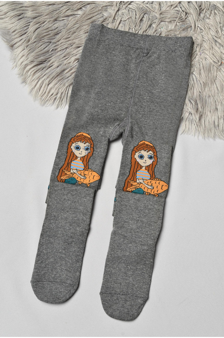 Колготи дитячі з малюнком для дівчинки сірого кольору FCK16 189951