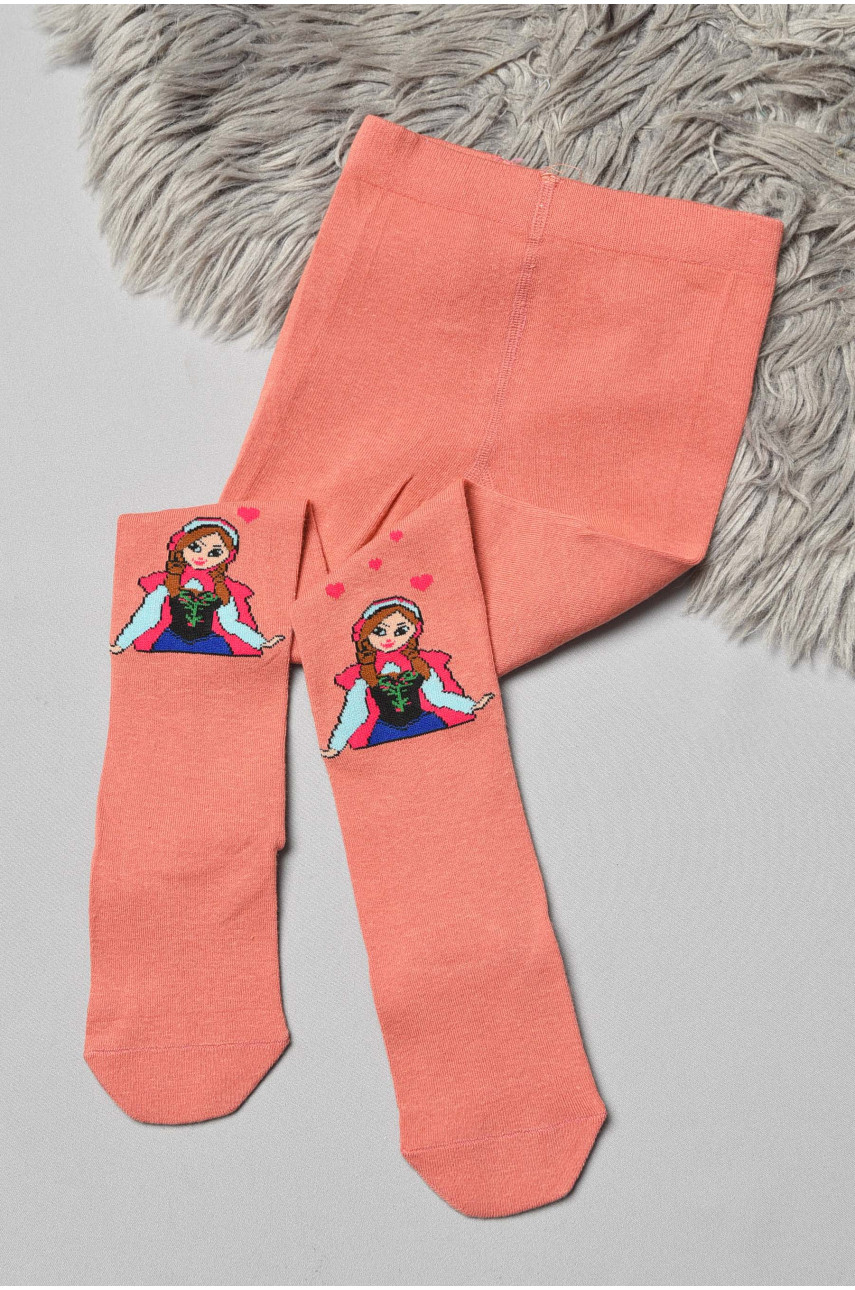 Колготи дитячі з малюнком для дівчинки теракотового кольору FCK16 189954