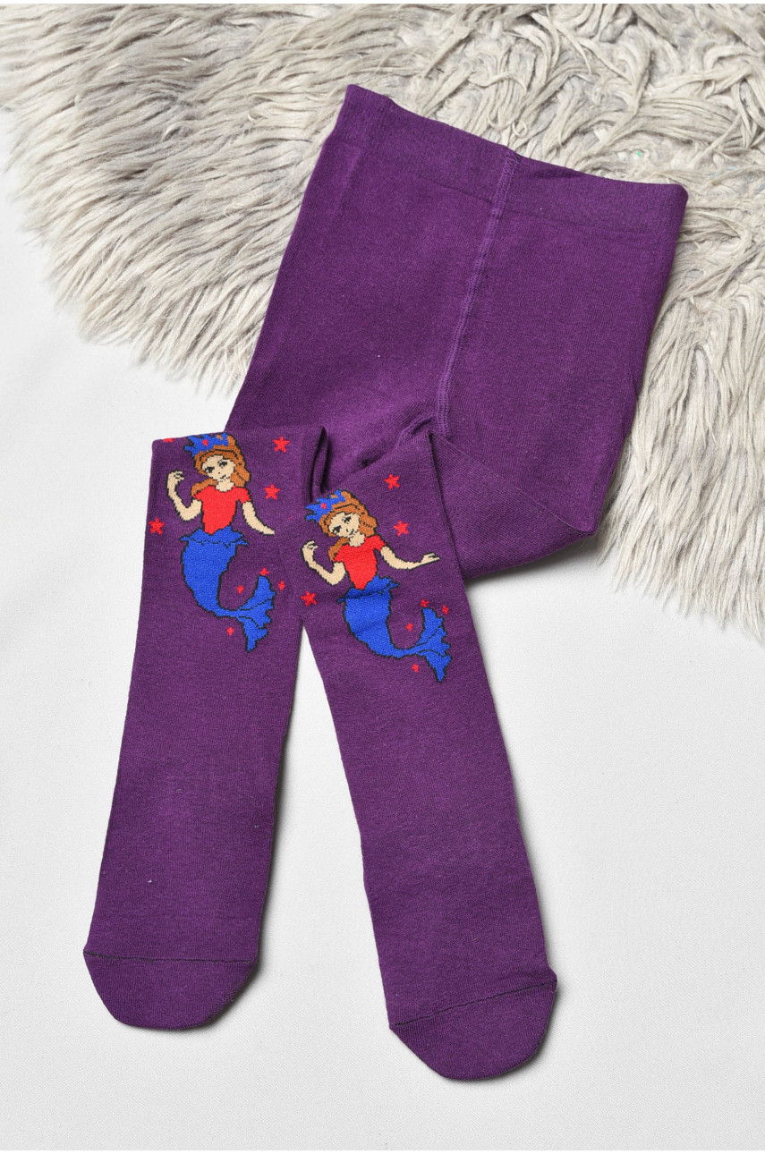 Колготи дитячі з малюнком для дівчинки фіолетового кольору FCK16 189955