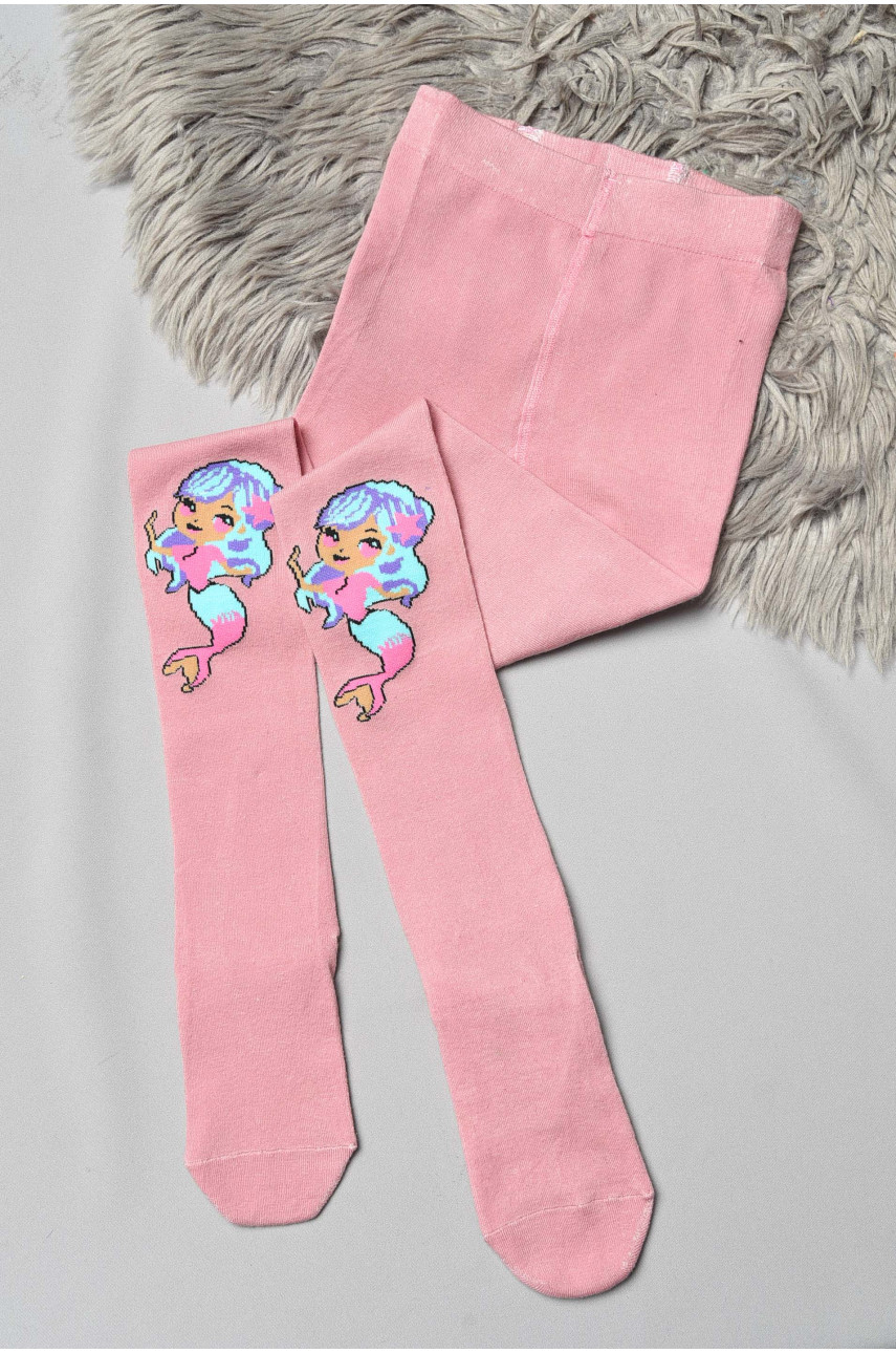 Колготи дитячі з малюнком для дівчинки пудрового кольору FCK16 189956