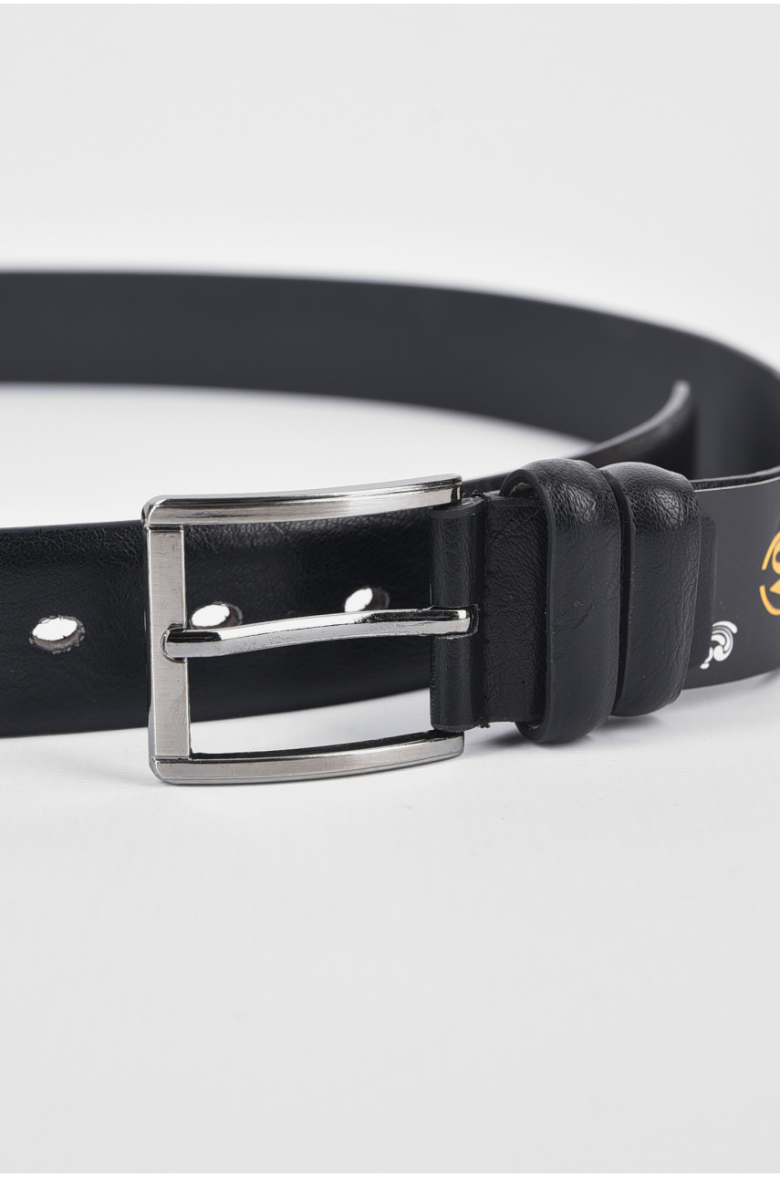 Ремінь чоловічий чорного кольору розмір 112*3,5 см 189967 Ремінь чоловічий чорного кольору розмір 112*3,5 см 189967