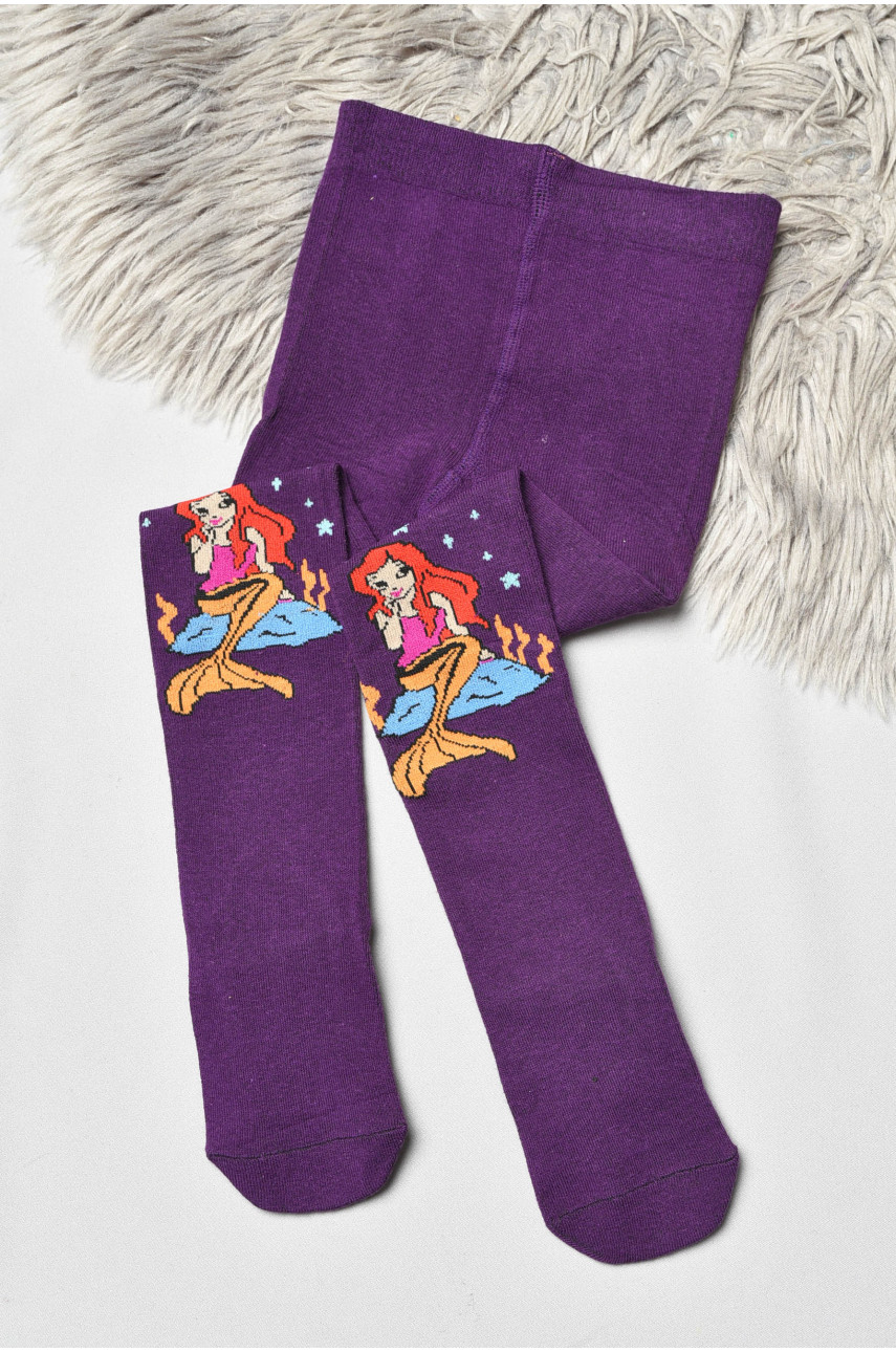 Колготи дитячі з малюнком для дівчинки фіолетового кольору FCK16 189975