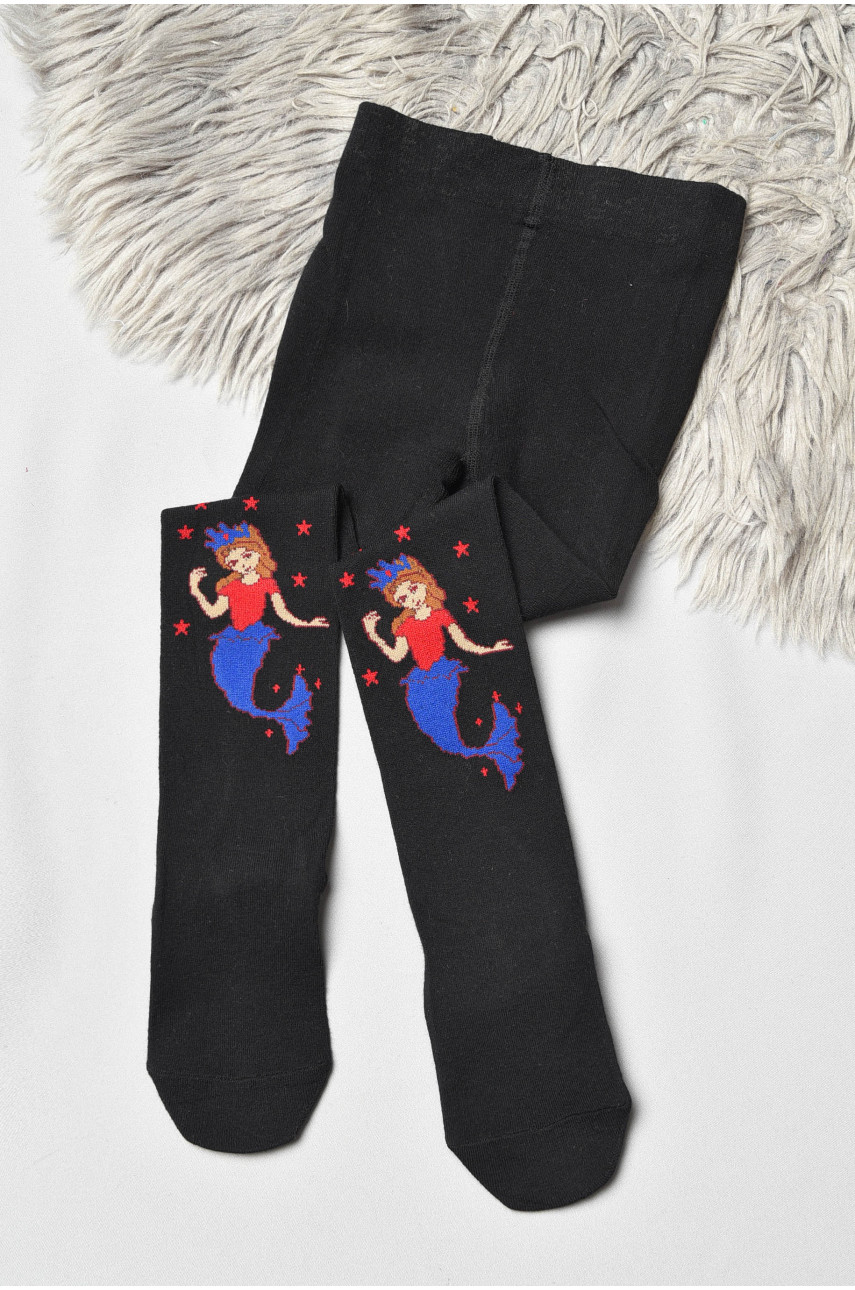 Колготи дитячі з малюнком для дівчинки чорного кольору FCK16 189976
