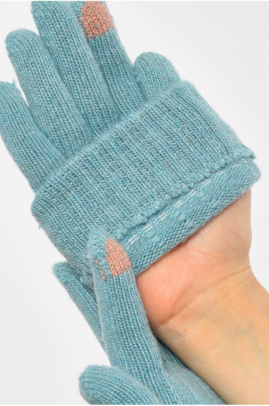 Рукавички жіночі блакитного кольору утеплені 1113 189981
