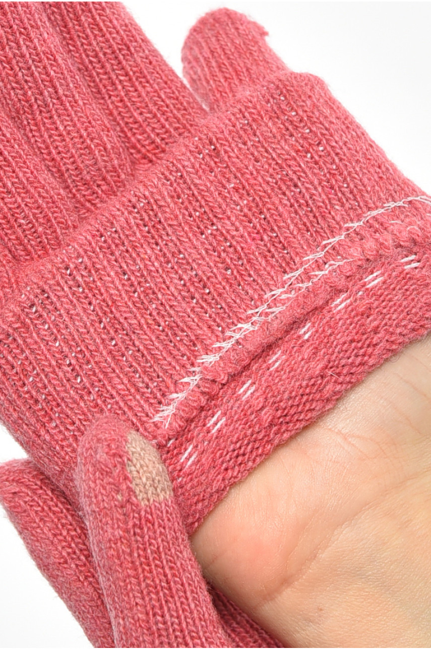 Рукавички жіночі темно-рожевого кольору утеплені 1113 189982