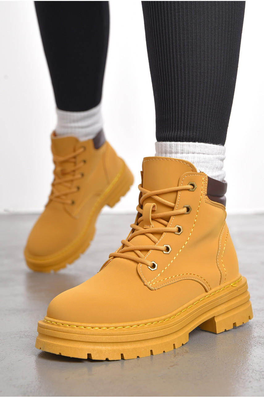 Ботинки женские демисезонные горчичного цвета 2290 189985