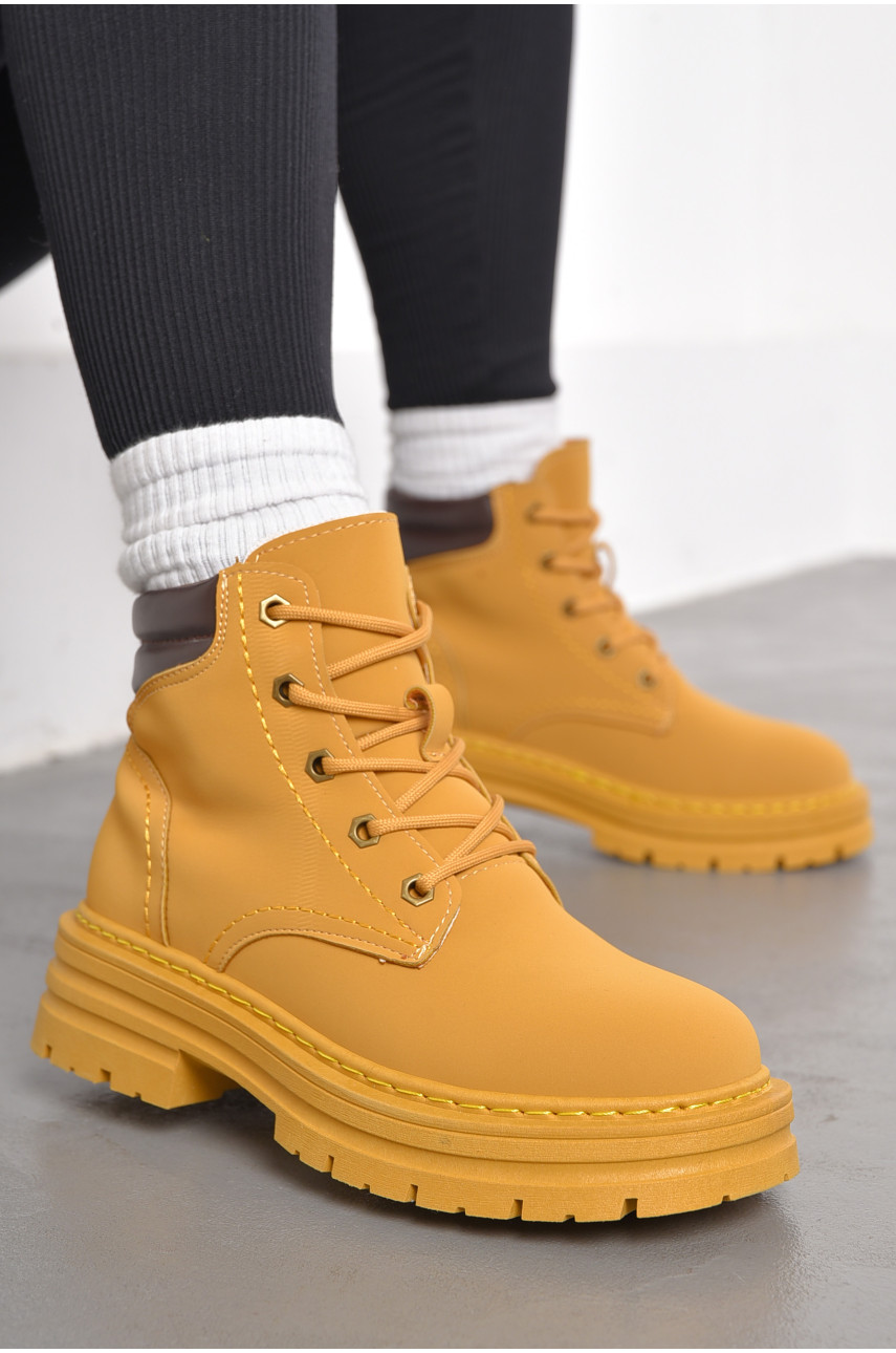 Ботинки женские демисезонные горчичного цвета 2290 189985