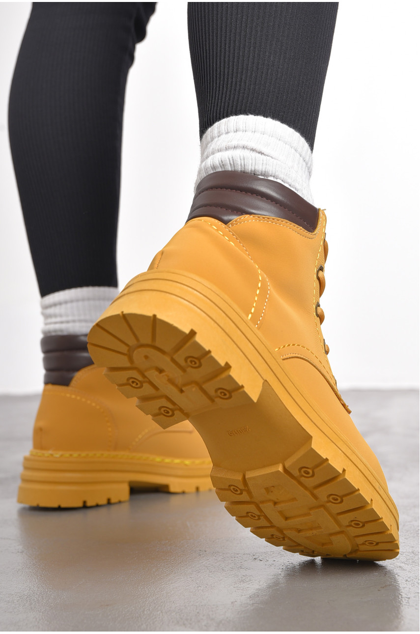 Ботинки женские демисезонные горчичного цвета 2290 189985