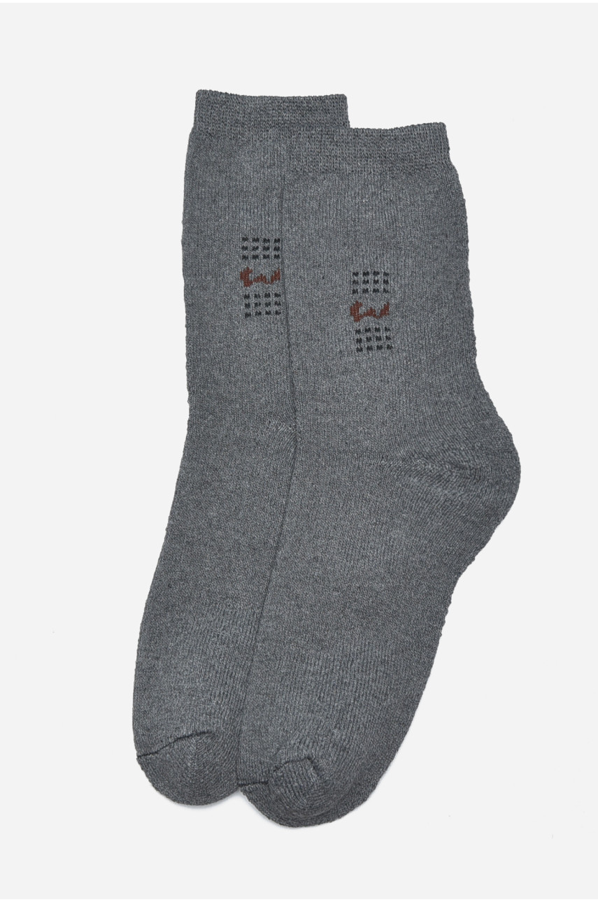 Шкарпетки чоловічі махрові сірого кольору 226 189992