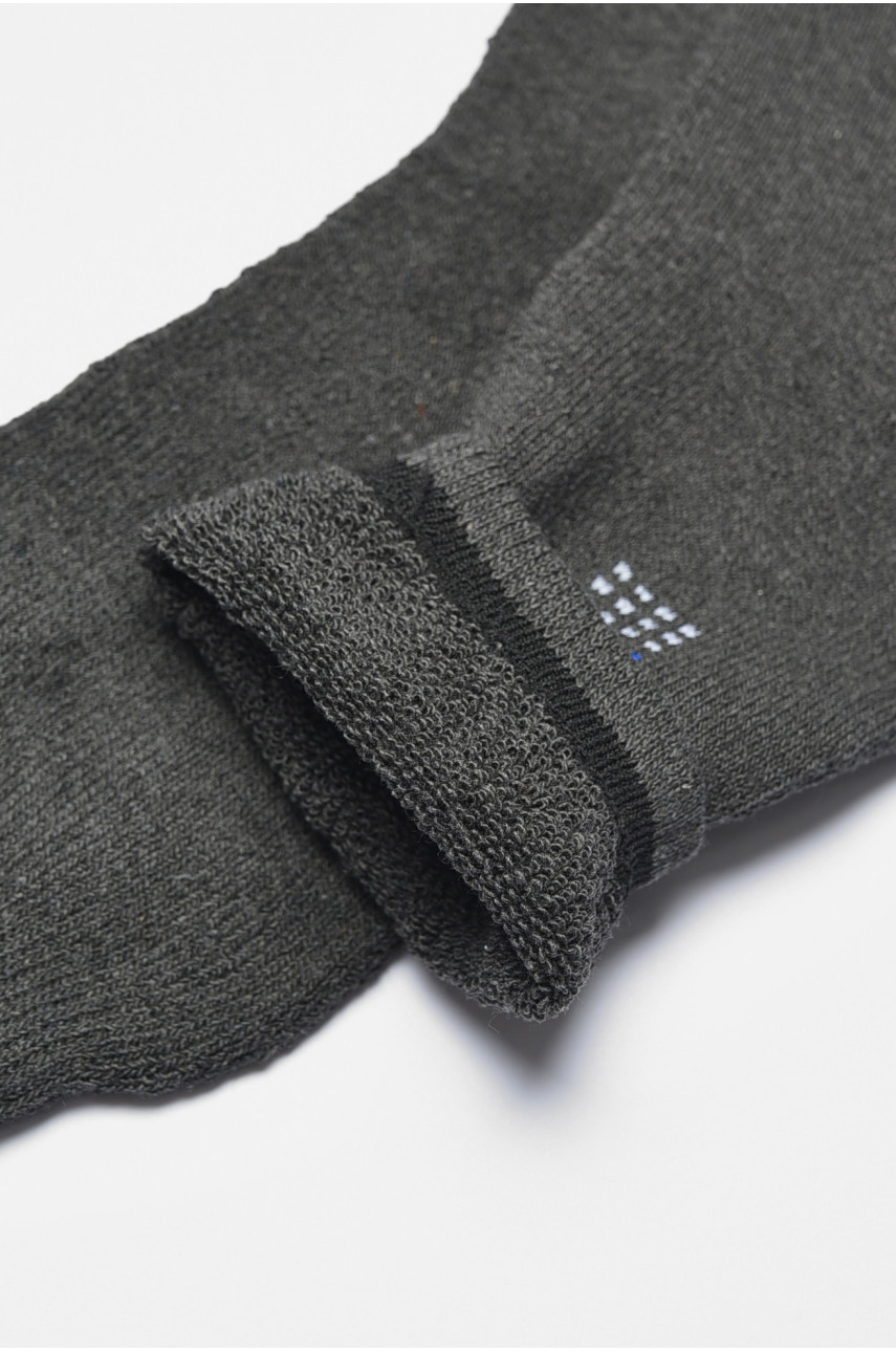 Шкарпетки чоловічі махрові темно-сірого кольору 226 189994