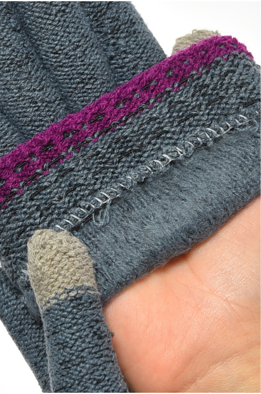 Рукавички жіночі сенсорні темно-сірого кольору утеплені w-23 189997