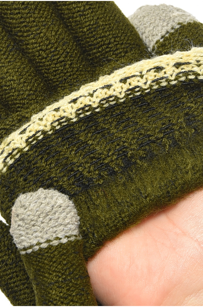 Рукавички жіночі сенсорні кольору хакі утеплені w-23 189998