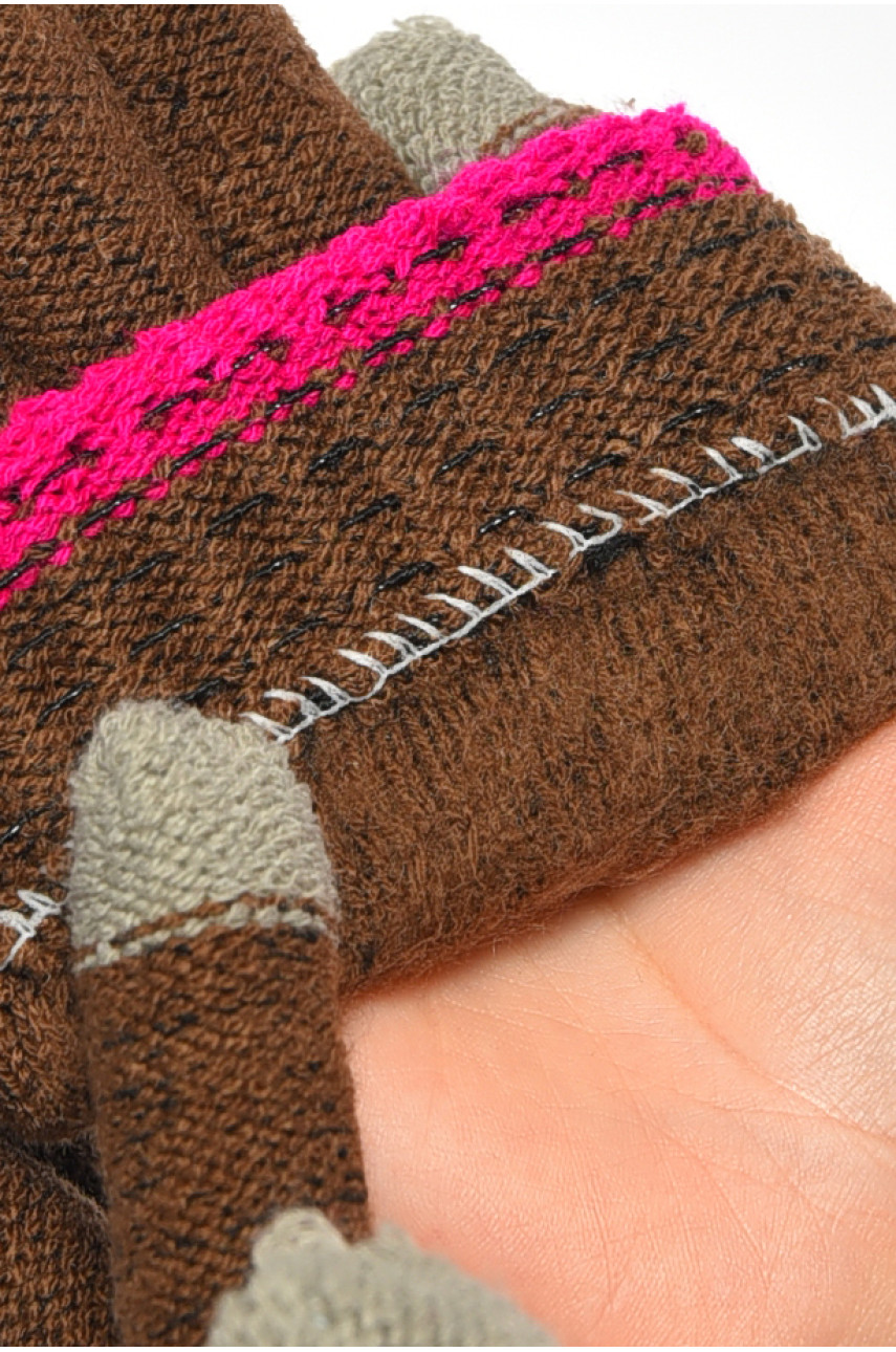 Перчатки женские сенсорные коричневого цвета утепленные w-23 190010 Перчатки женские сенсорные коричневого цвета утепленные w-23 190010