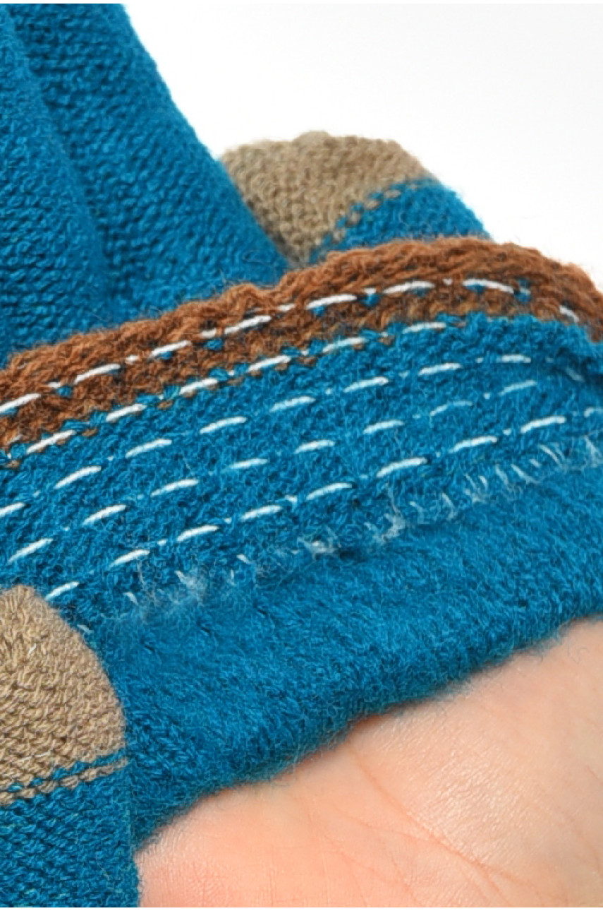 Рукавички жіночі сенсорні смарагдового кольору утеплені w-23 190020