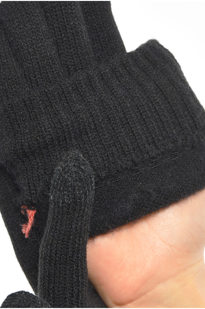 Перчатки женские сенсорные черного цвета утепленные w-10 190024