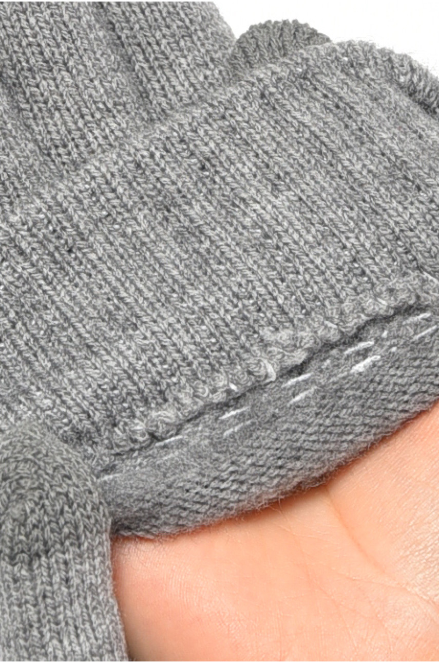 Рукавички жіночі сенсорні сірого кольору утеплені w-10 190026