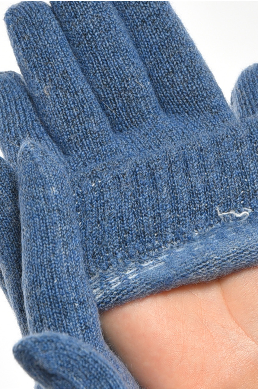 Перчатки женские синего цвета утепленные 834 190036 Перчатки женские синего цвета утепленные 834 190036