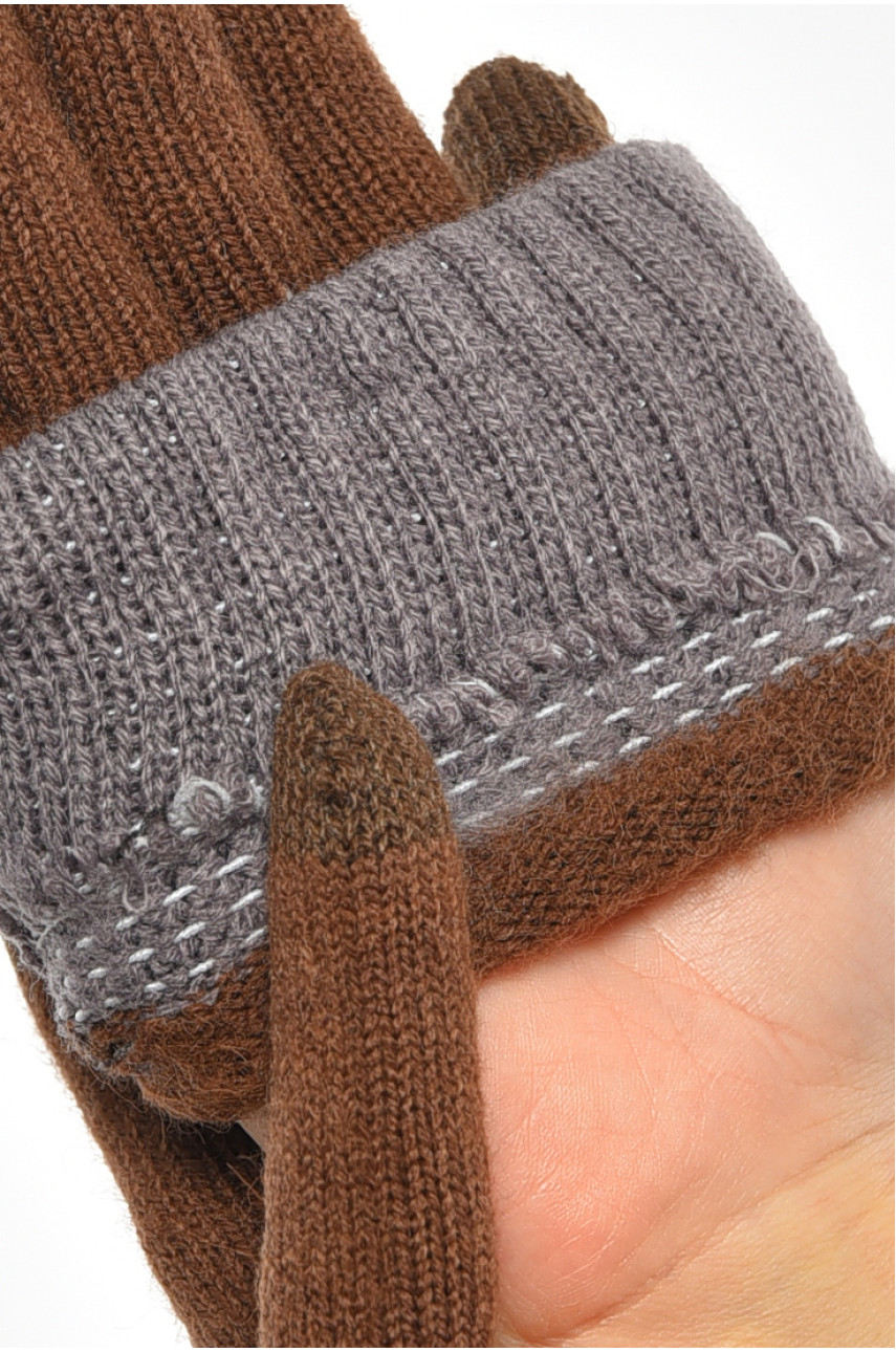 Перчатки женские сенсорные коричневого цвета утепленные w-9 190042 Перчатки женские сенсорные коричневого цвета утепленные w-9 190042